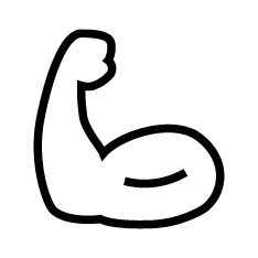 strong arm making a muscle to show durability