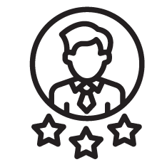 person in circle with stars around them indicating expertise